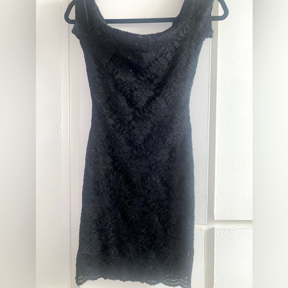 Mini black sparkly dress